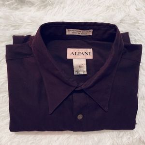 Alfani Deep Purple Long Sleeve Shirt-Size L